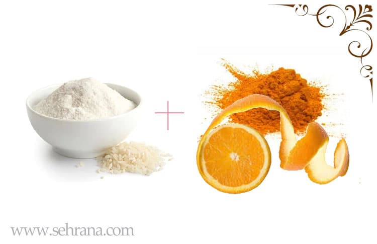 ماسک آرد برنج و پودر پوست پرتقال