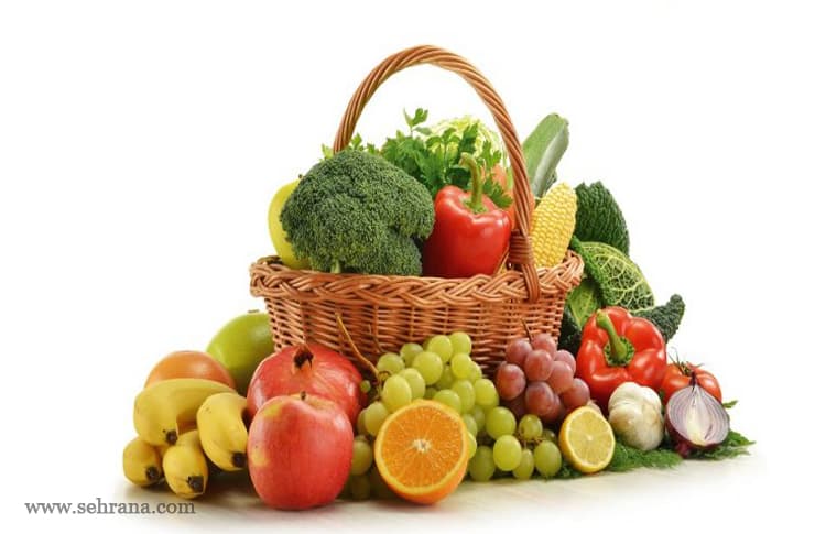 سبزیجات و میوه های مختلف میل کنید